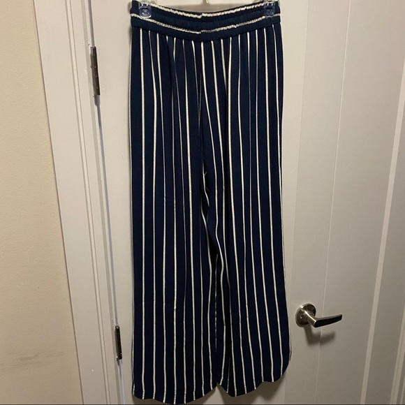 Reformation Drawstring Navy White Stripe Pant - Picture 7 of 7